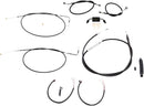 Complete Black Vinyl Braided Handlebar Cable/Brake Line Kit Black / Clear-Coated / Natural For Harley Davidson FXDB 1584 - 30.5 CM - 35.5 CM