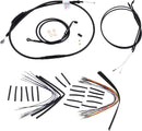 Jail Cable Kit 12" Black Vinyl Stainless T-Bar Without ABS For Harley Davidson XL 1200 C 2004-2006