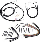 Jail Cable Kit 12" Black Vinyl Stainless T-Bar Without ABS For Harley Davidson XL 1200 C 2007-2013