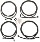 Standard Midnight Braided Handlebar Cable/Brake Line Kit Black / Clear-Coated For Harley Davidson FLHR 1750 ABS - 38 CM - 43 CM