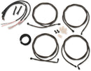 Complete Midnight Braided Handlebar Cable/Brake Line Kit Black / Clear-Coated / Natural For Harley Davidson FLTCU 1340 - 30.5 CM - 35.5 CM