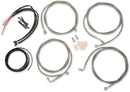 Complete Braided Handlebar Cable/Brake Line Kit Clear-Coated / Natural For Harley Davidson FLHR 1750 - 45.5 CM - 51 CM