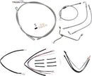 Complete Stainless Braided 14 Inch Handlebar Cable/Brake Line Kit Without ABS For Harley Davidson FLHTCU 1690 ABS 2014-2016