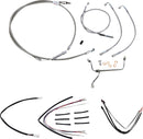 Complete Stainless Braided 18 Inch Handlebar Cable/Brake Line Kit Without ABS For Harley Davidson FLHTCU 1690 ABS 2014-2016