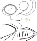 Complete Stainless Braided 16 Inch Handlebar Cable/Brake Line Kit Wihout ABS For Harley Davidson FLTRX 1690 2015-2016
