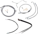 Complete Stainless Braided 14 Inch Handlebar Cable/Brake Line Kit Without ABS For Harley Davidson FLHR 1750 2017-2018
