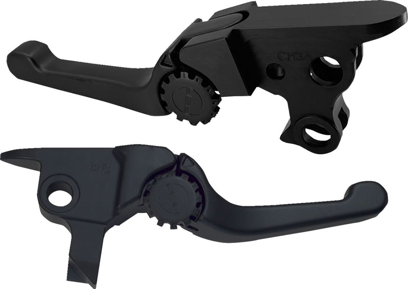 Anthem Shorty Lever Set Black / Polished For Harley Davidson FLHR 1750 ABS 2021-2022