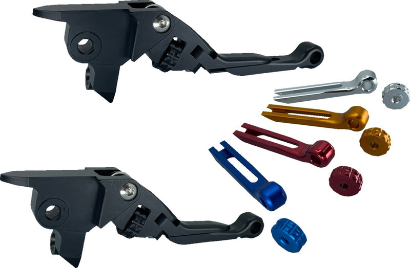 Anthem Pro Adjustable Lever Set Black / Polished For Harley Davidson FLD 1690 2012-2013