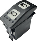 Non-Interrupting 3-Position Lighted Rocker Switch Black / Flat