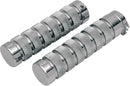 Knurled Notched Custom Grips Silver For Harley Davidson FLD 1690 - 25.4 MM