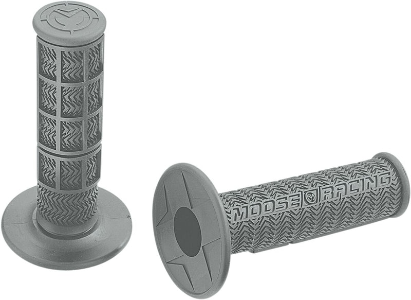 Flange Style Stealth MX Grips Flat / Grey For Honda CR 125 R 1987-2007 - 11.5 CM