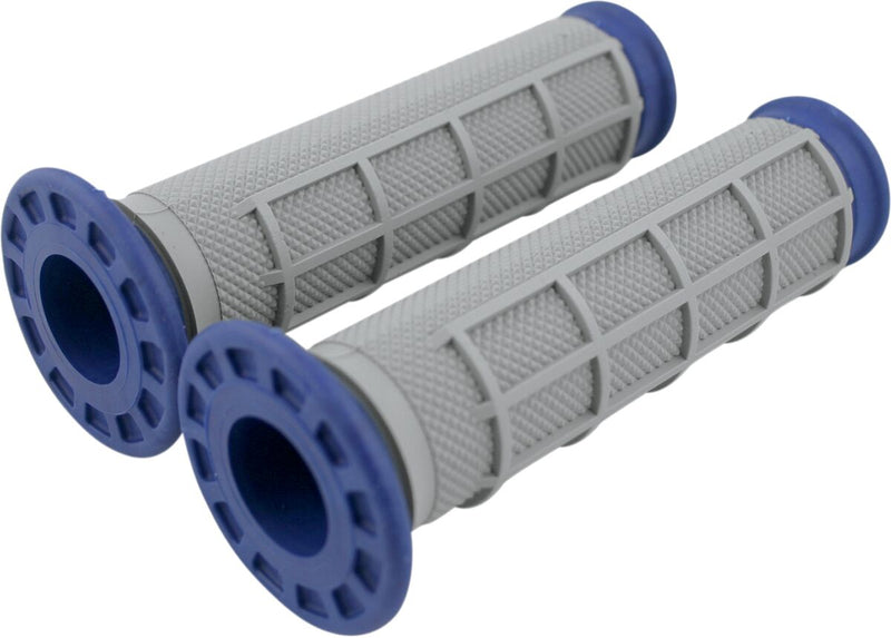 Dual-Compound ATV Grips Blue / Grey - 11.7 CM