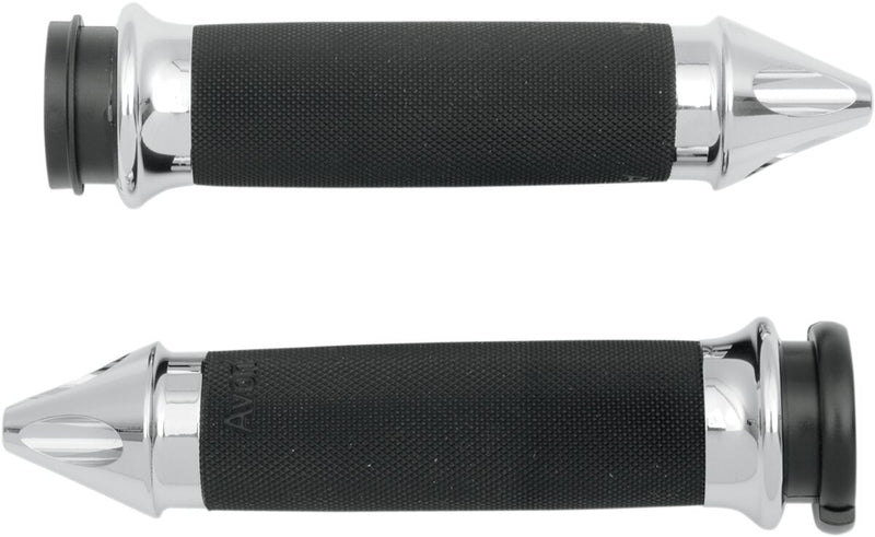 Custom Spike End Grips Black / Chrome For Harley Davidson FLDE 1750 ABS 2018-2020 - 12.7 CM