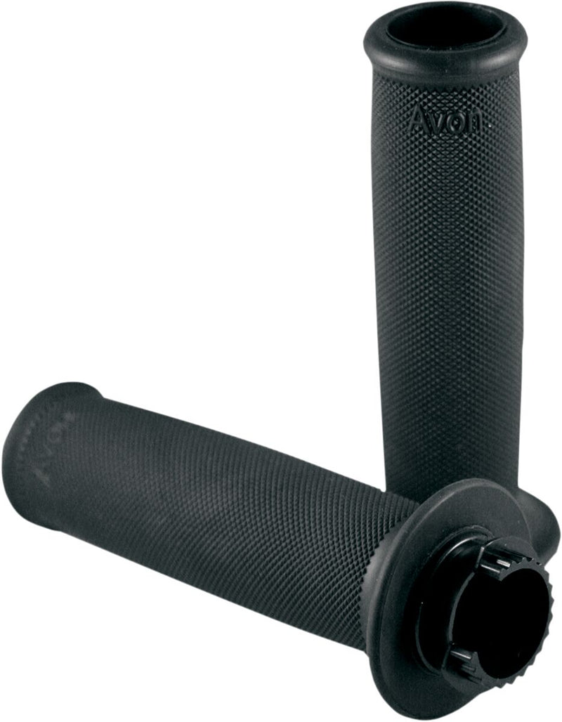 Custom Rubber Open Ended Grips Black / Flat - 22 MM