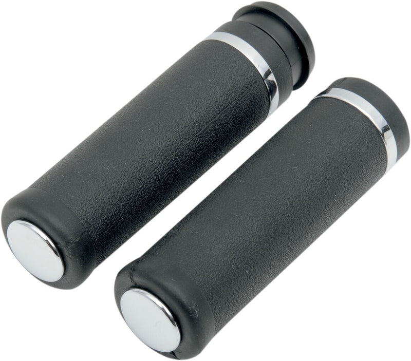 Rubber Grips With Accent Rings And End Caps Black - 25.4 MM | Vendor No H17-0556T