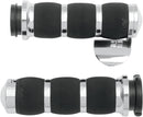 3-Ring Air Cushioned Grips Black / Chrome For Harley Davidson FLFBS 1868 ABS 2020-2024 - 12.7 CM