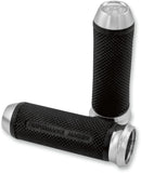 Elite Custom Grips Black / Chrome For Harley Davidson FLDE 1750 ABS 2018-2020 - 25.4 MM