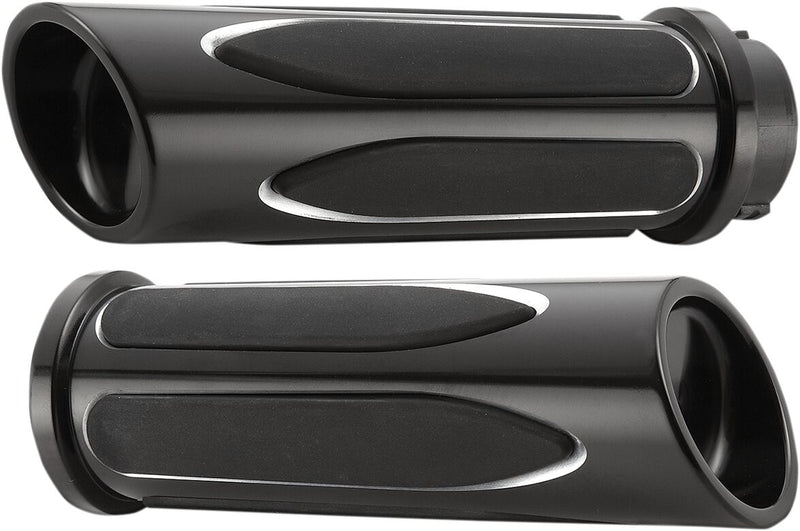 Deep Cut Comfort Series Grips Anodized / Black For Harley Davidson FLDE 1750 ABS - 25.4 MM