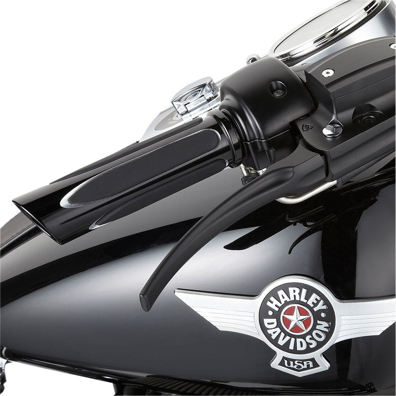 Deep Cut Comfort Series Grips Anodized / Black For Harley Davidson FLDE 1750 ABS - 25.4 MM