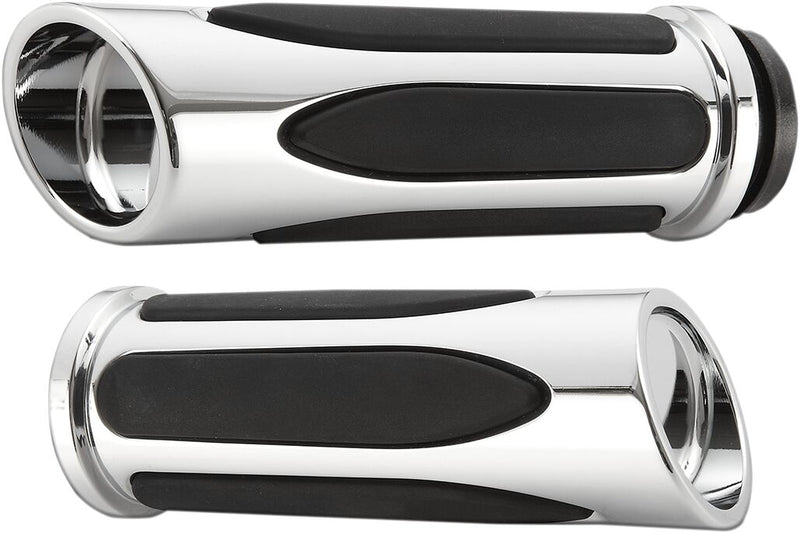 Deep Cut Comfort Series Grips Black / Chrome For Harley Davidson FLDE 1750 ABS - 25.4 MM