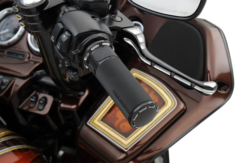 Slot Track Grips Anodized / Black For Harley Davidson FLDE 1750 ABS - 25.4 MM