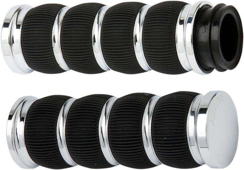 Fusion Ring Leader Grips Black / Chrome For Harley Davidson FL 1200 - 25.4 MM