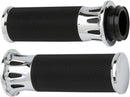 Fusion Deep Cut Grips Black / Chrome For Harley Davidson FLDE 1750 ABS - 25.4 MM