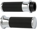 Smooth Grips Black / Chrome For Harley Davidson FL 1200 - 25.4 MM