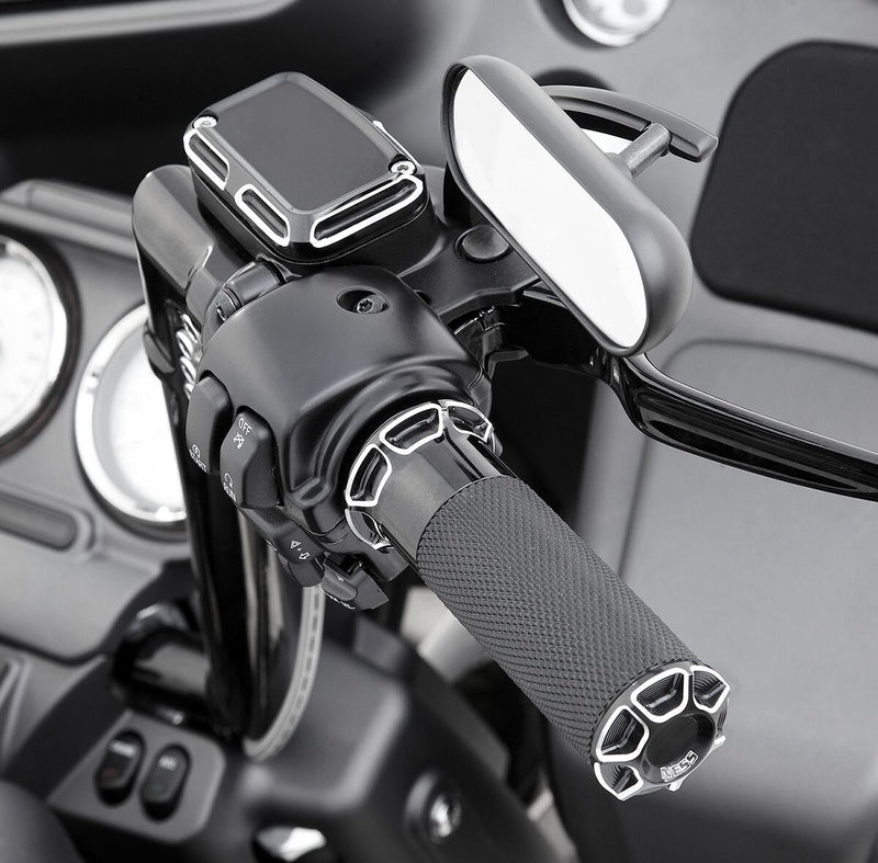 Beveled Grips Anodized / Black For Harley Davidson FL 1200 - 25.4 MM