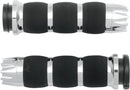Excalibur Air Cushioned Grips Black / Chrome For Harley Davidson FLDE 1750 ABS 2020 - 25.4 MM