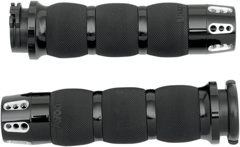 Gatlin Air Cushioned Grips Anodized / Black For Harley Davidson FLD 1690 2012-2013 - 25.4 MM