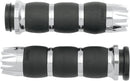 Excalibur Velvet Air Grips Black / Chrome For Harley Davidson FLDE 1750 ABS 2018-2020 - 25.4 MM