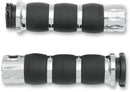 Rival Velvet Air Grips Black / Chrome For Harley Davidson FLD 1690 2012-2013 - 25.4 MM