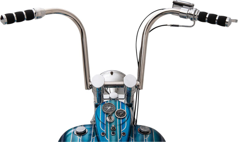 3-Ring Air Cushioned Grips Black / Chrome For Harley Davidson FLD 1690 2012-13 - 12.7 CM