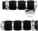 3-Ring Air Cushioned Grips Black / Chrome For Harley Davidson FLD 1690 2012-2013 - 12.7 CM