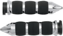 Spike Air Cushioned Grips Black / Chrome For Harley Davidson FLD 1690 2012-2013 - 25.4 MM
