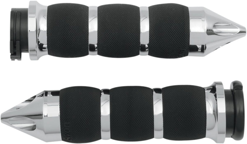 Spike Air Cushioned Grips Black / Chrome For Harley Davidson FLD 1690 2012-2013 - 25.4 MM