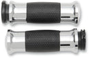 Air GEL Grips Black / Chrome For Harley Davidson FLD 1690 2012-2013 - 11.7 CM