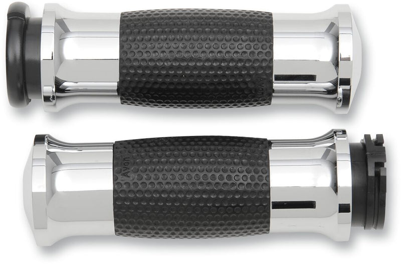 Air GEL Grips Black / Chrome For Harley Davidson FLD 1690 2012-2013 - 11.7 CM