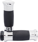 Air GEL Grips Black / Chrome For Harley Davidson FLDE 1750 ABS 2018-2020 - 25.4 MM