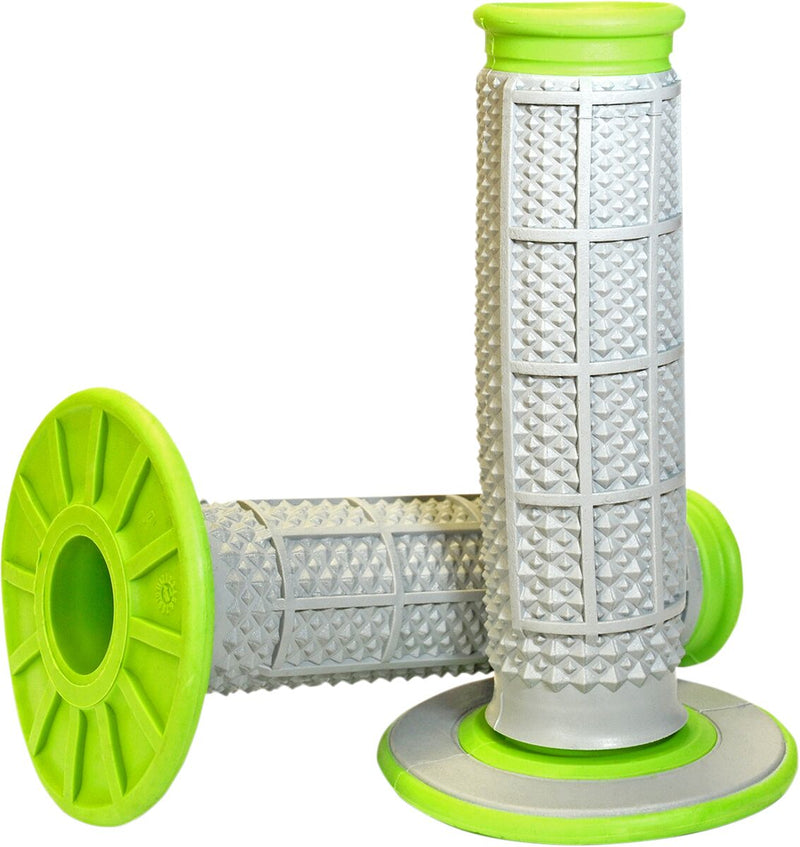 Tapered Dual-Compound Grips Grey / Green - 11.7 CM