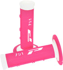 Double Density Offroad 791 Closed End Grips White / Fluo Pink