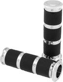 Contour XLS Renthal Wrapped Grips Black / Chrome For Harley Davidson FLD 1690 2012-2013