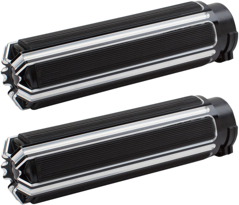10-Gauge Comfort Grips Black / Chrome For Harley Davidson FL 1200 - 25.4 MM