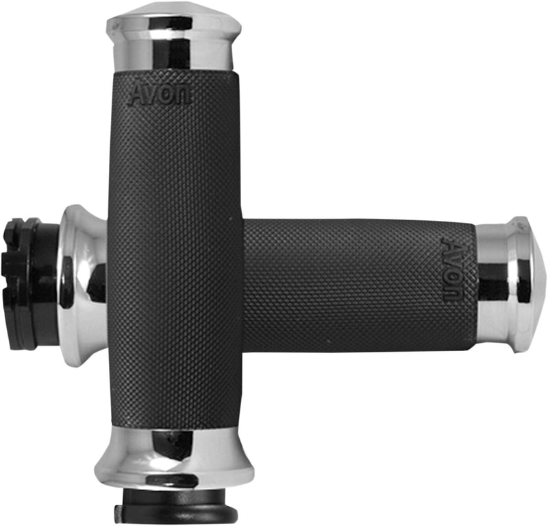 Custom Contour Grips Black / Chrome For Harley Davidson FLD 1690 2012-2013 - 25.4 MM