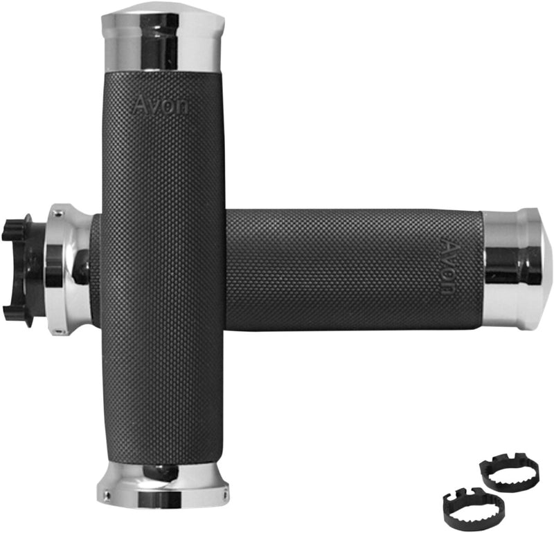 Custom Contour Grips Black / Chrome For Honda NRX 1800 2004-2005 - 25.4 MM