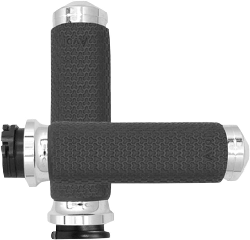 Vibration Dampening Memory Foam Grips Chrome For Harley Davidson FLH 1340 1984 - 25.4 MM