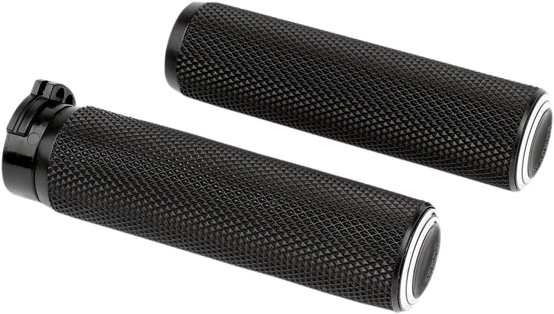 Dual Ring Grips Anodized / Black For Harley Davidson FL 1200 - 25.4 MM