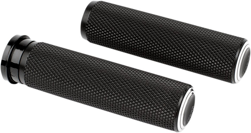Dual Ring Grips Anodized / Black For Harley Davidson FLDE 1750 ABS - 25.4 MM