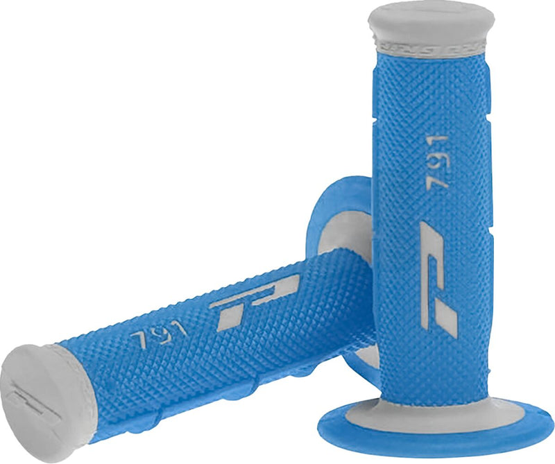 Double Density Offroad 791 Closed End Grips Grey / Light Blue